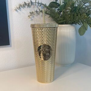 NWT Starbucks Metallic Gold Tumbler 24 OZ